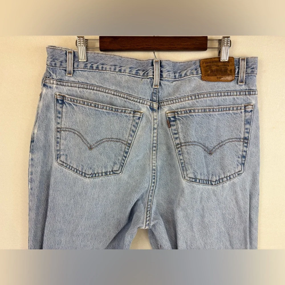 VINTAGE LEVI'S 540 Brown Tag Blue Jean‎ Denim Distressed Relaxed Straight Y2K 38
